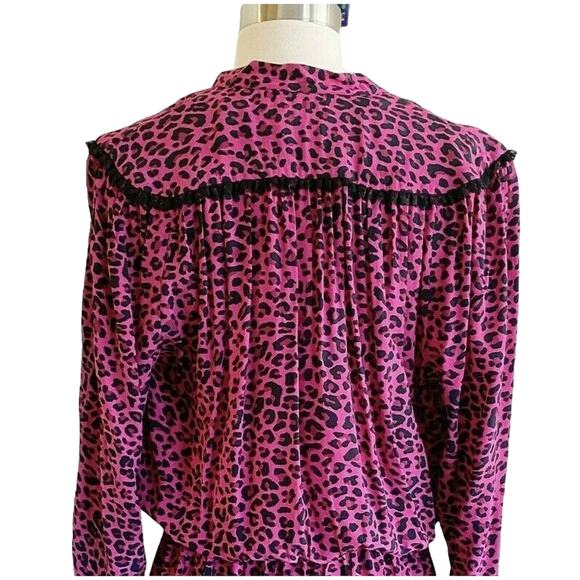 ZADIG & VOLTAIRE Reveal Leopard Print Dress Hot Pink Black MSRP $398 Large NWT - Picture 5 of 12